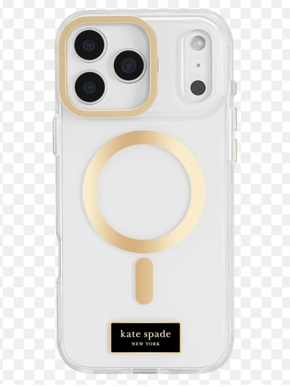 kate spade Clear iPhone 17 Pro Case with Gold Accents and Stand